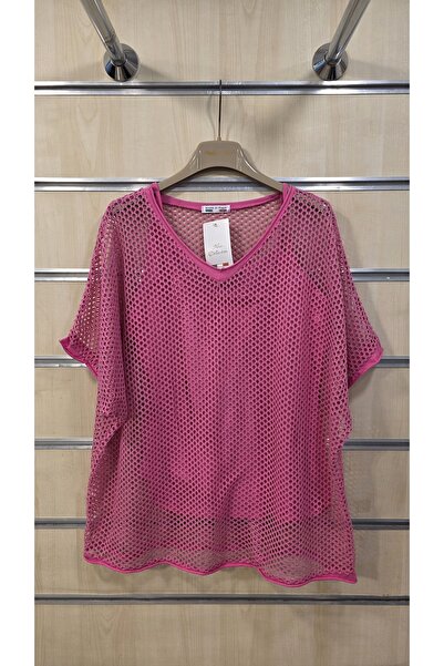 Park Moda Διχτυωτή μπλούζα με κορδόνια στο εσωτερικό και εσωτερικό φανελάκι