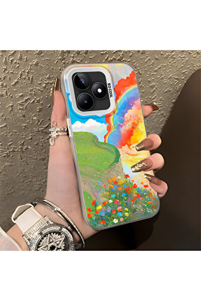 Hontinga حافظة هاتف Realme C53 متوافقة مع الحواف السيليكونية الصلبة والمضادة ...