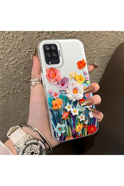 Hontinga Samsung Galaxy M12 Compatible Silicone Edge Hard Back Anti-Fall Phon...