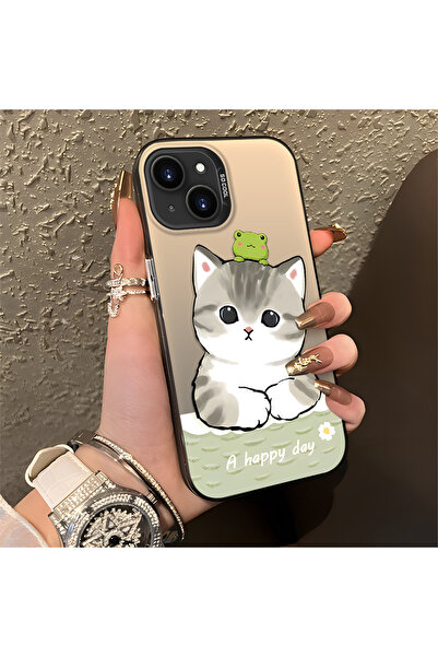 Hontinga iPhone 14 Plus Compatible Silicone Edge Hard Back Anti-Fall Phone Ca...