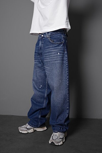 Slatra Pantaloni largi din denim albastru pentru bărbați