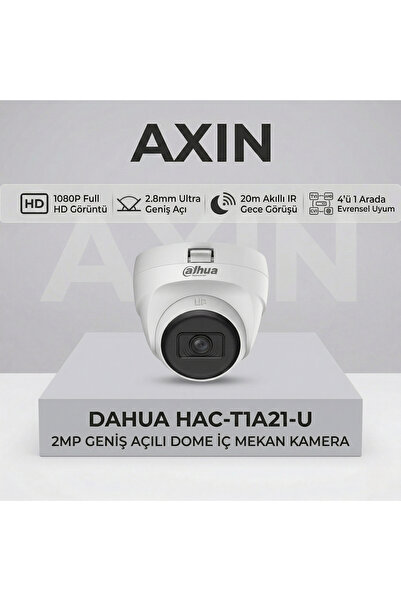 DAHUA HAC-T1A21-U 2MP 1080P 20m Gece Görüşlü 2.8mm Ultra Geniş Açılı Dome Kamera
