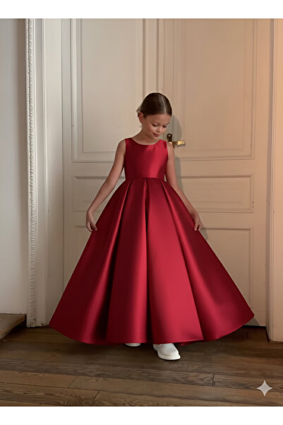 egolika kids Κοριτσίστικο Σατέν Φόρεμα με Φιόγκο – Κομψό για Ειδικές Περιστάσεις