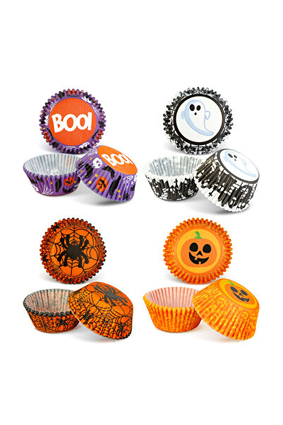 OEM Halloween decoration - cupcake paper set - 50 - 4 types - 7 x 5 x 3.2 cm