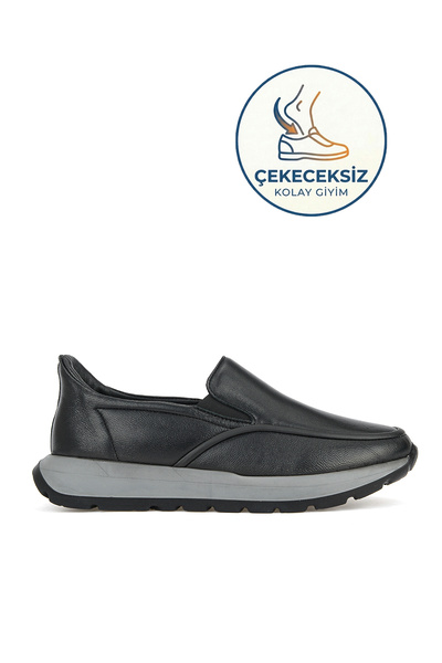 Ziya Мъжки удобни обувки от естествена кожа, лесни за обуване, 15310Z1102 Черен