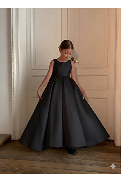 egolika kids Κοριτσίστικο Σατέν Φόρεμα με Φιόγκο – Κομψό για Ειδικές Περιστάσεις