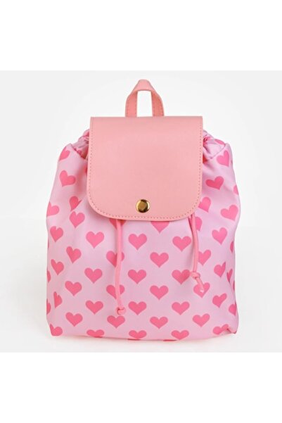 SHOPIENS Rucsac pentru fete roz cu inimioare