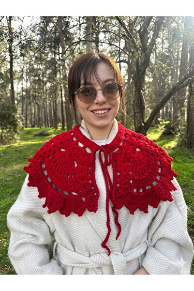 HÜMANATURAL Hand Knitted Pinterest Collar Vintage Collar Wide Collar Oversize...