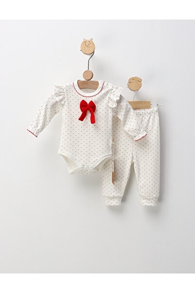 MiniKids Κοριτσίστικη στολή με κόκκινα και λευκά πουά