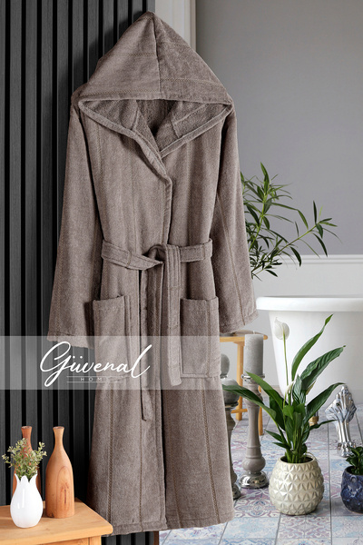 Güvenal Stella Cotton Velvet Hooded Bathrobe |   Women's Bathrobe |   Men's B...