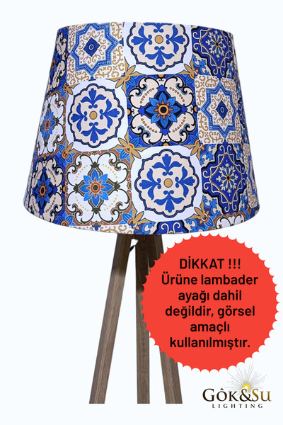 Göksu Lighting Kumaş Konik Lambader Şapkaları 40 cm Kolay Kurulum Dekoratif