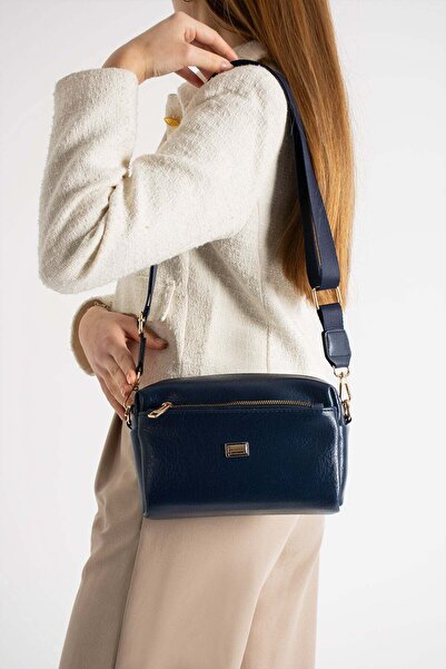 Sanmorris Women's 3-Compartment Faux Leather Wide Strap Medium Size Crossbody...