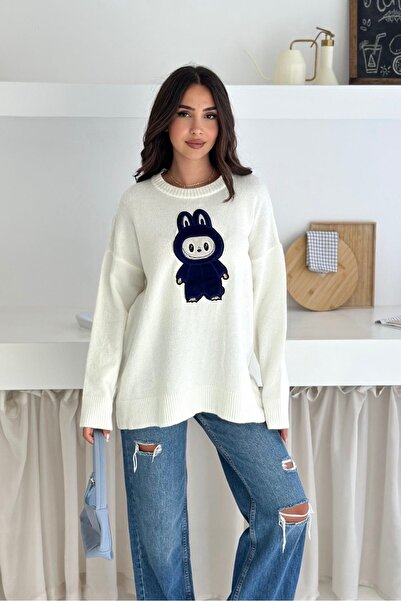 Auroveen Regular Fit Teddy Bear Detailed Knitwear Sweater Av1616