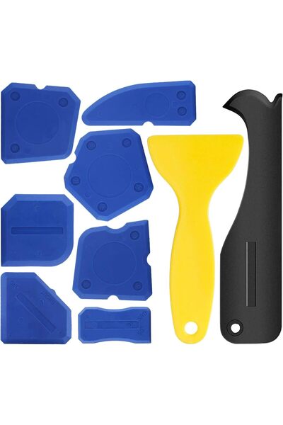 vendor-unknown Set 9 Unelte Îndepărtare Silicon & Rosturi, Racletă Etanșare M...