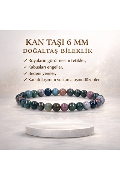 STORE ZARMAN Blood Stone Natural Stone Bracelet 6mm