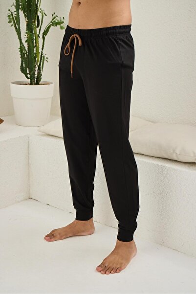 KLY PİJAMA Kly 120R Men's Cotton Pajama Bottoms with Pockets and Cuffs