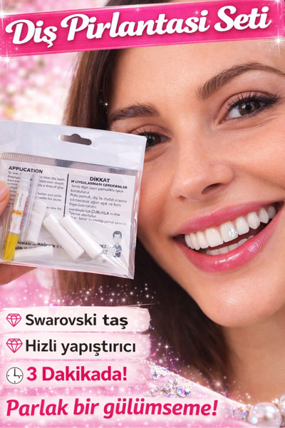 U&Gi Moda 5'li Diş Pırlantası, Diş Taşı Seti – Işıltılı Gülüşler