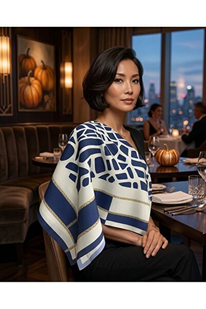 tarzınısec Alege-ți stilul: Eșarfă cu lanț mozaic bleumarin / Bandană / Acces...