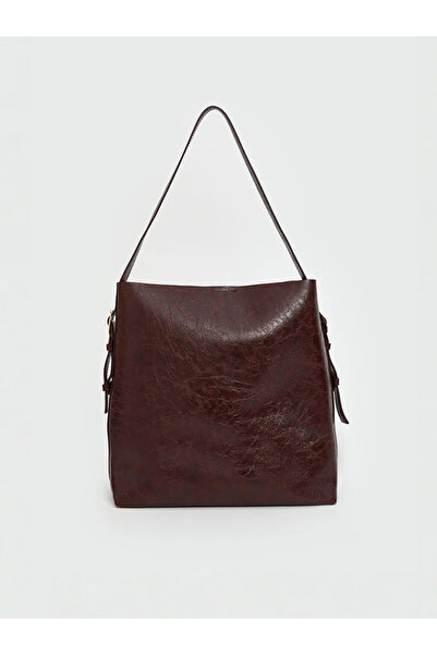 LC Waikiki LCW ACCESSORIES Дамска чанта с кожен вид в бордо червено