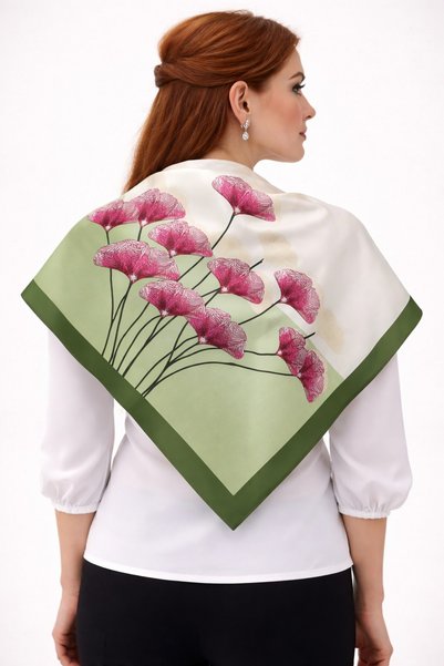 tarzınısec Alege-ți stilul Eșarfă verde Ginkgo / Bandană / Accesoriu / Șal / Eșarfă 70x70