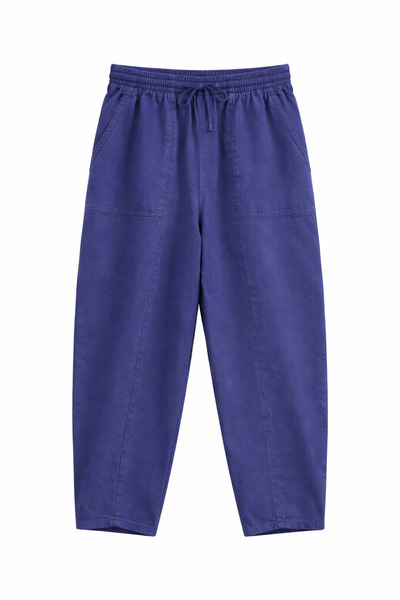 Mixray 4573 Pantaloni shalwar din gabardină pentru femei, cu dungi în față, b...