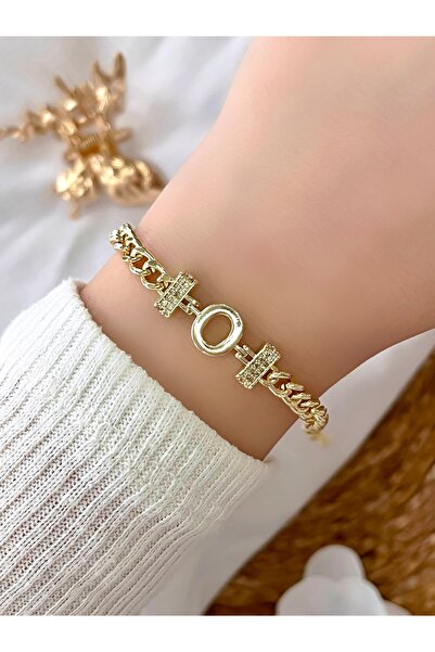 KBC STORE Minimal Chain Bracelet with Letter (Letter O)