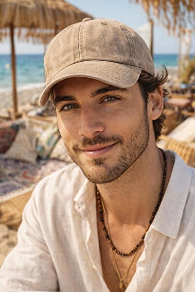 BALIENTE Șapcă ajustabilă vintage bej pentru bărbați