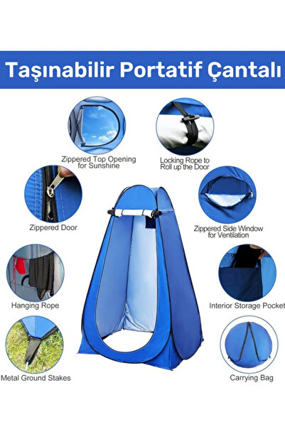 Kozera #Çadır Pencereli Fermuarlı Duş Kamp Deniz Outdoor Giyinme İç Göstermey...