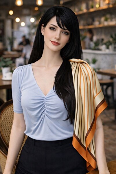 tarzınısec Choose Your Style Orange V Line Scarf / Bandana / Accessory / Shaw...