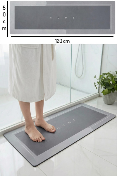SİHİRLİ MOP Water Absorbent Bath Mat with Non-Slip Base Water Absorbent Struc...