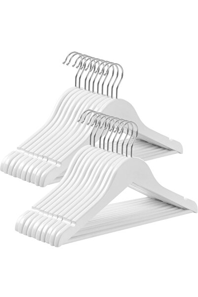 OEM Children's hangers 35x20 cm, set of 20 pieces, solid wood with trouser ba...