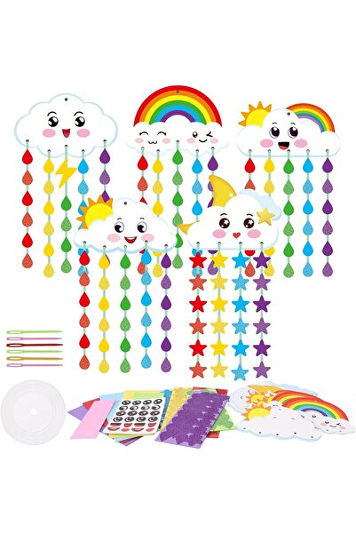 Dkiny Creative rainbow DIY set for kids 10 craft kits with clouds and foam