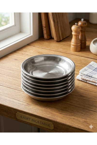 BİODATA Stainless Steel Footed Dinner Plate No:1 - 15.7 cm Appetizer and Soup...