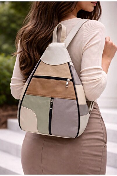 atter حقيبة ظهر نسائية من الجلد الطبيعي (40 سم × 26 سم × 17 سم)