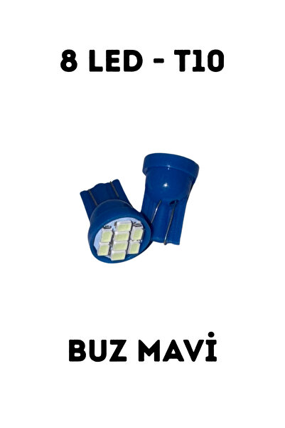 Shoprit 8 Ledli T10 Park Ve Plaka Ampulü buz mavi - Arıza Lambası Yakmayan Ca...