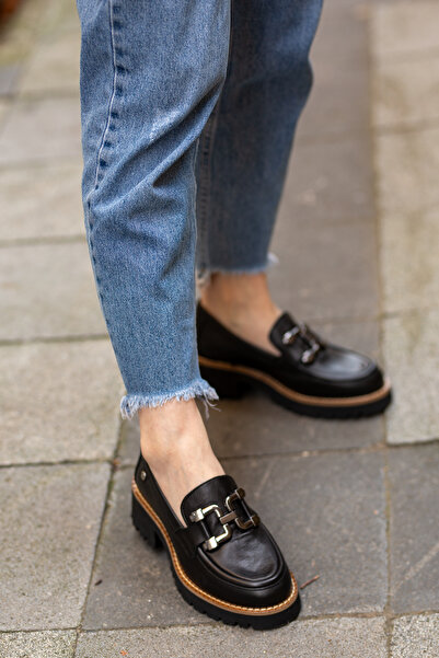 Mammamia 3675-ERN Hakiki Deri Tokalı Eva Taban Loafer Ayakkabı