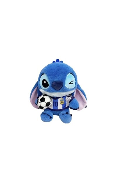 MASHASHOP Jucărie de pluș, Stitch Starul Fotbalului, Albastru/Alb, 23 cm