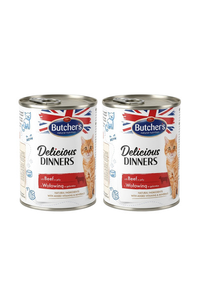 Butcher's [عبوة من قطعتين] طعام القطط الرطب من بوتشرز ديليشس دينرز - قطع لحم ...