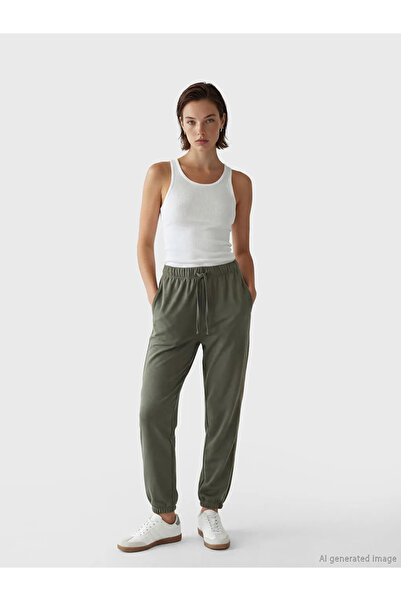 LC Waikiki Natuvera Khaki Elastic Waist Women's Jogger Pants Sweatpants