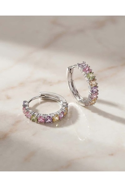 Portakal Esintisi أقراط روكساماكس من حجر الزركون على شكل حلقة من شوبينغ