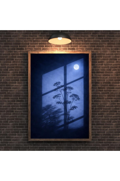 Tuba Decor Tablou într-o singură bucată cu ramă din lemn, fereastră cu lumină...