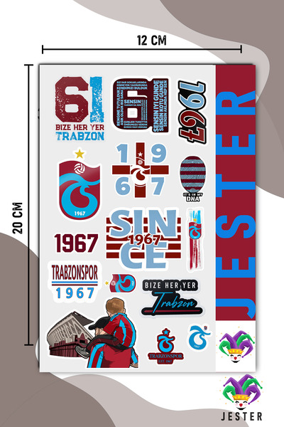 Jester Trabzon Spor 61, Sticker, Çıkartma, Günlük, Ajanda, Planlayıcı, Bullet...