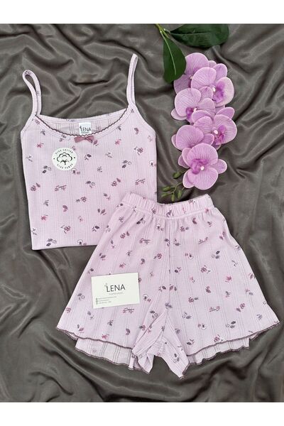 Lena Homewears Жіночий візерунчастий бавовняний піжамний комплект з шортами