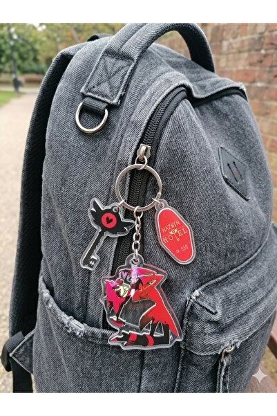 OWLBAG COMPANY Owl Bag Hazbin Hotel Alastor Patterned Acrylic Keychain Bag Or...