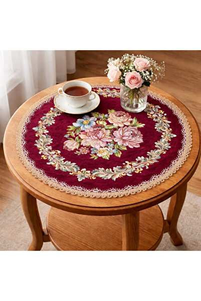 MYHOMEGOBLEN غطاء طاولة شونيلي 50x50