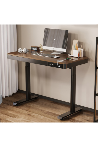 Qova Birou electric reglabil pe înălțime, QOVA ® cu sertar de depozitare, por...