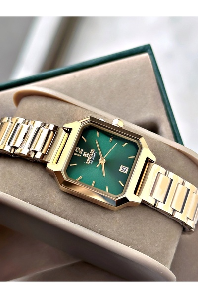 Reward Gold Color Minimal Square Model Classic Women's Wristwatch + Bracelet ...