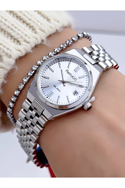 Ferrucci Steel Strap 2 Year Warranty 3 Atm Waterproof Women's Wristwatch + Br...