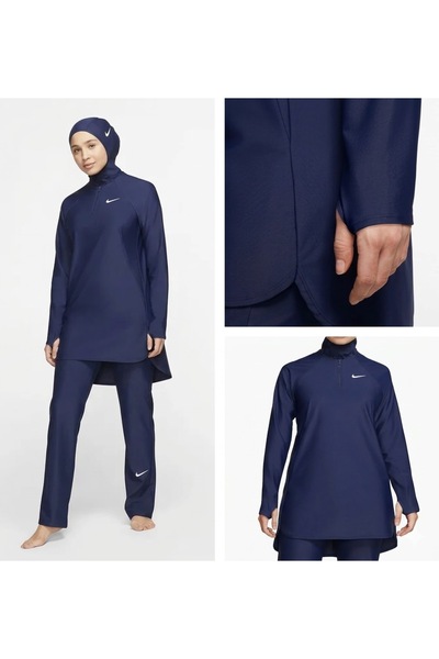 Nike Γυναικείο μπλε μαγιό με αφαιρούμενα μαξιλαράκια - Τουνίκ θαλάσσης - (Δεν...