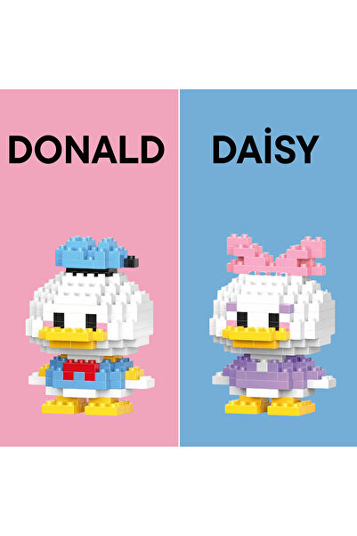 Bricks make a wise life Donald & Daisy Duck Mini Blok Figür Seti Nano Blok Di...